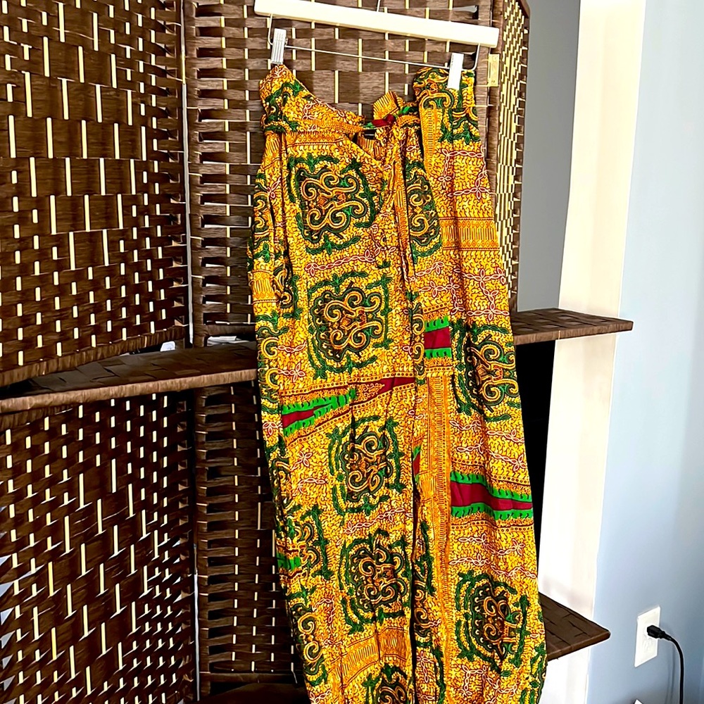 Paper bag African printed pants